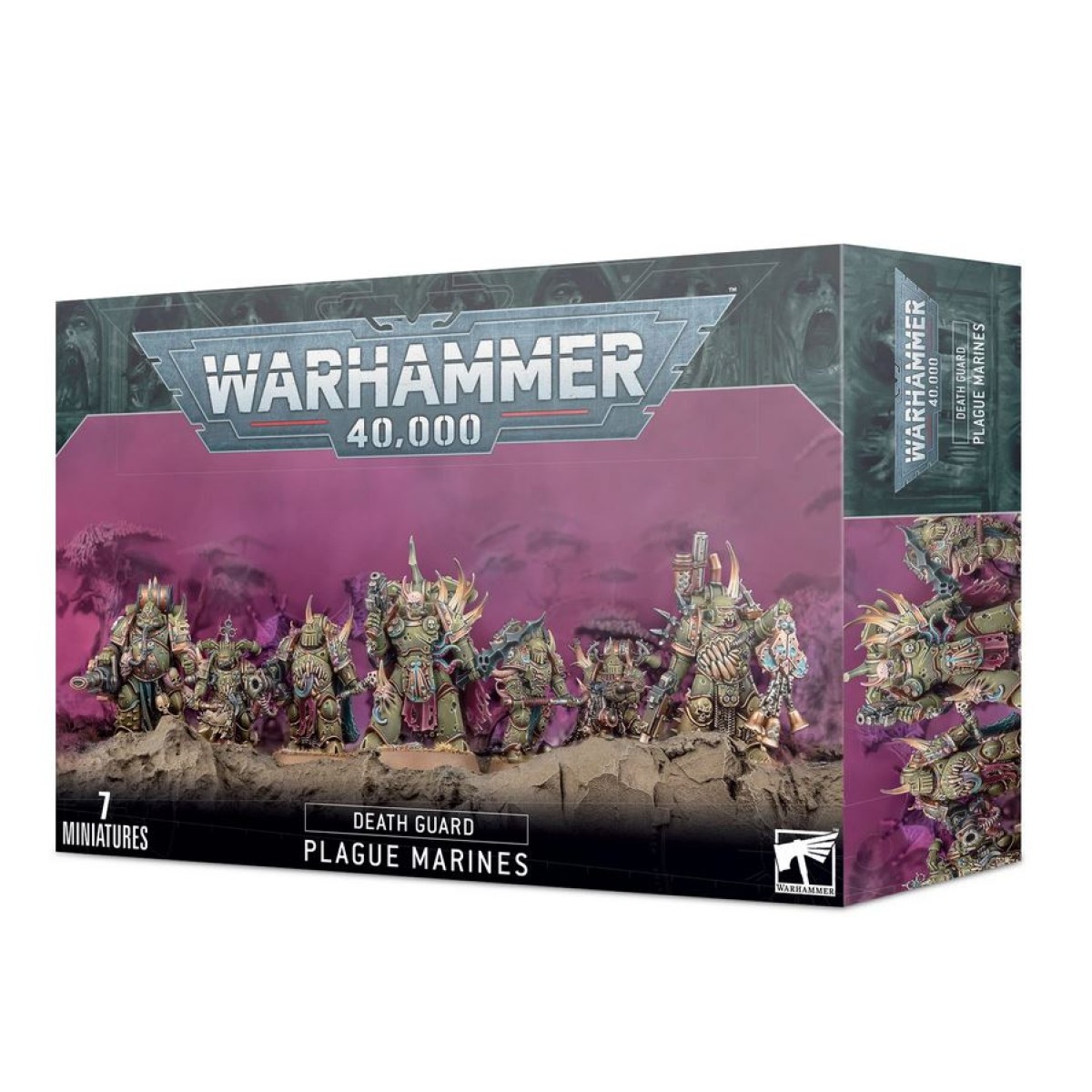Warhammer 40K Death Guard Plague Marines – Set Di 7 Zaini (Pezzi) Non Assembiati E Non Verniciati